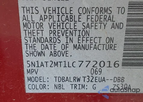 2020 Nissan Rogue Sl Fwd z USA, uszkodzony, nr VIN 5N1AT2MT1LC772016